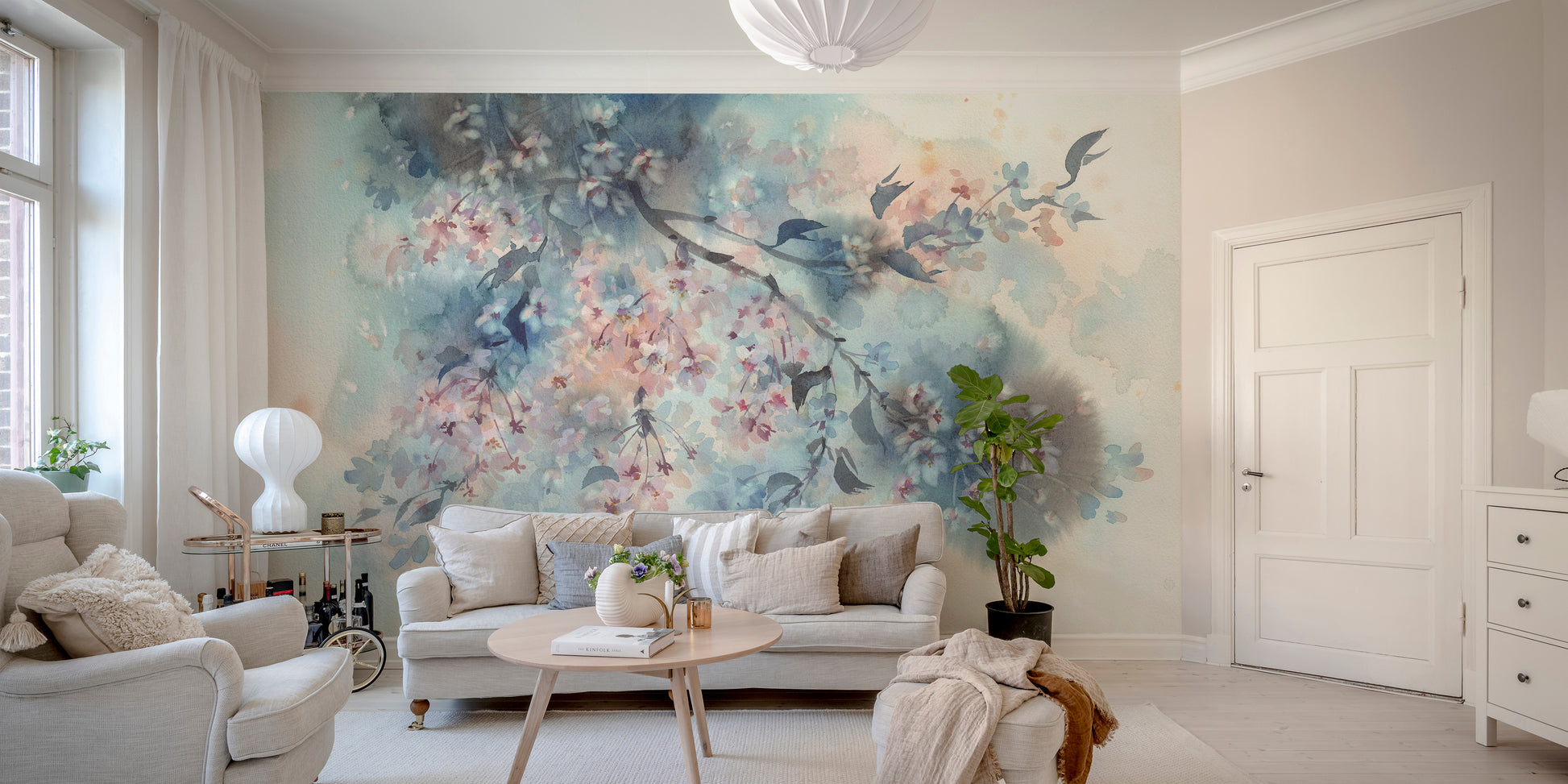 Pastel Flower Beautiful Peach Tones Wallpaper Murals - Giffywalls