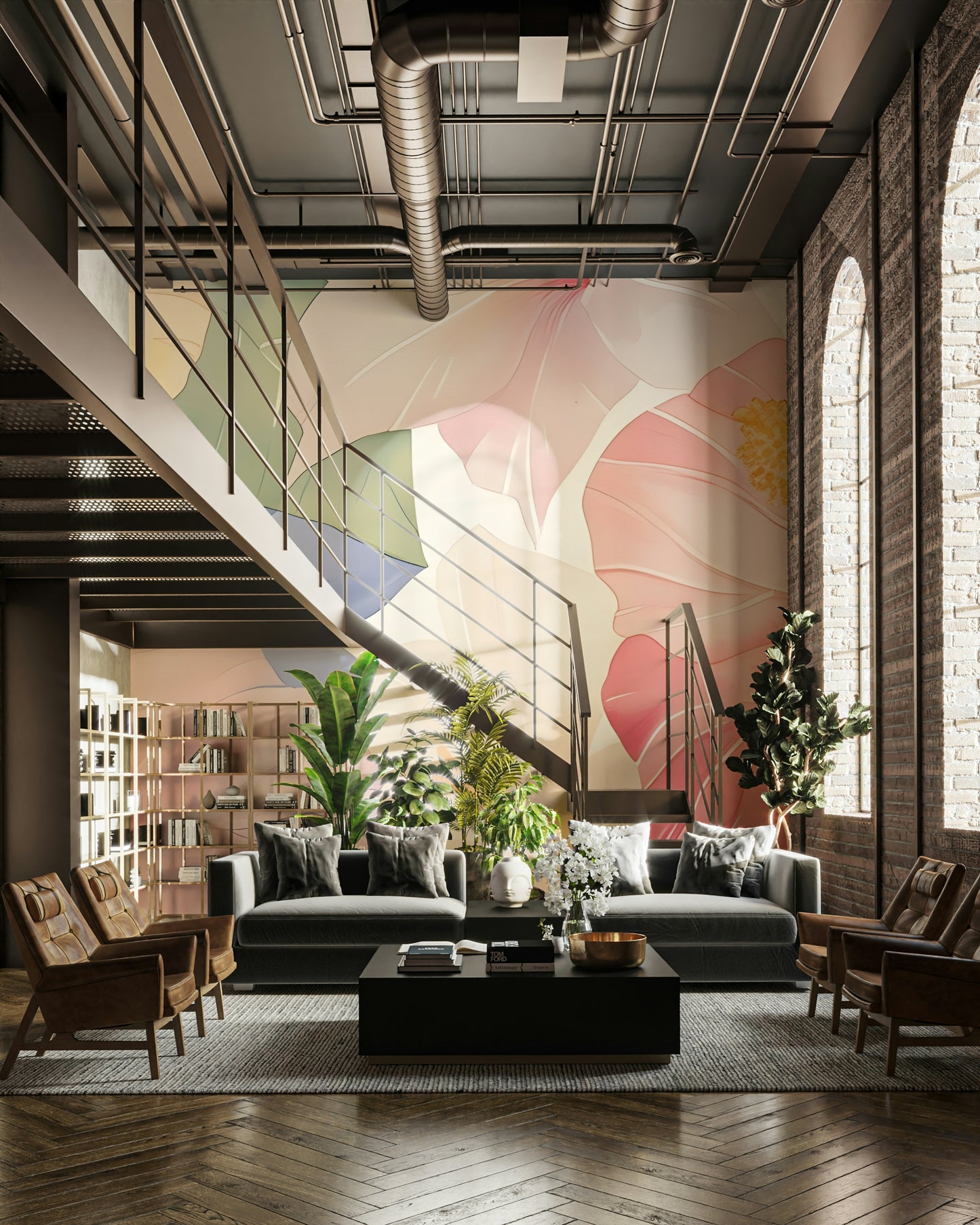 Pastel Hibiscus Watercolor Wallpaper