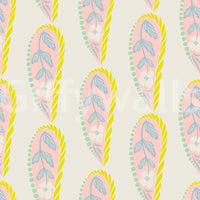 Paisley wall mural with smooth pastel finish

