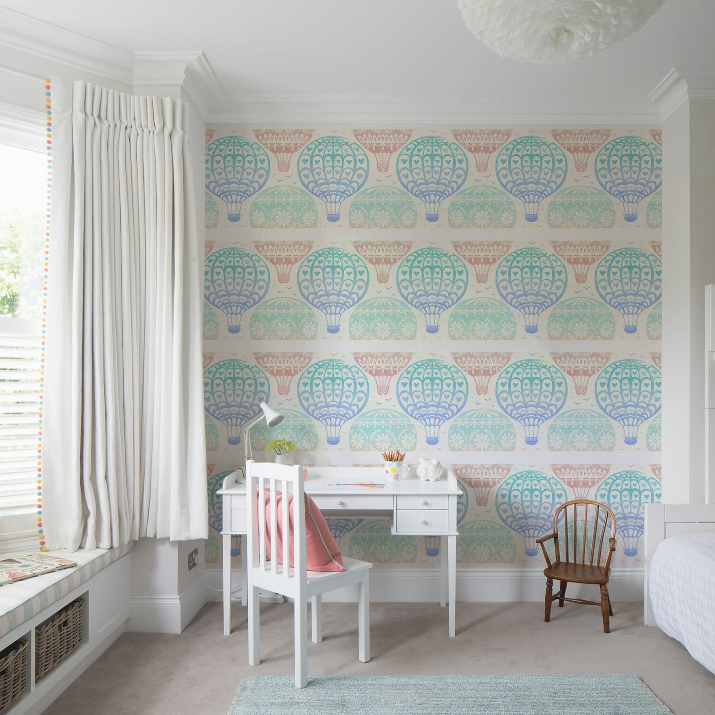 Whimsical floating balloons with patterns

