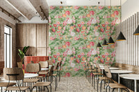 Close-up view of soft pink, lavender, and cream roses in Pastel Paradise Roses wallpaper.

