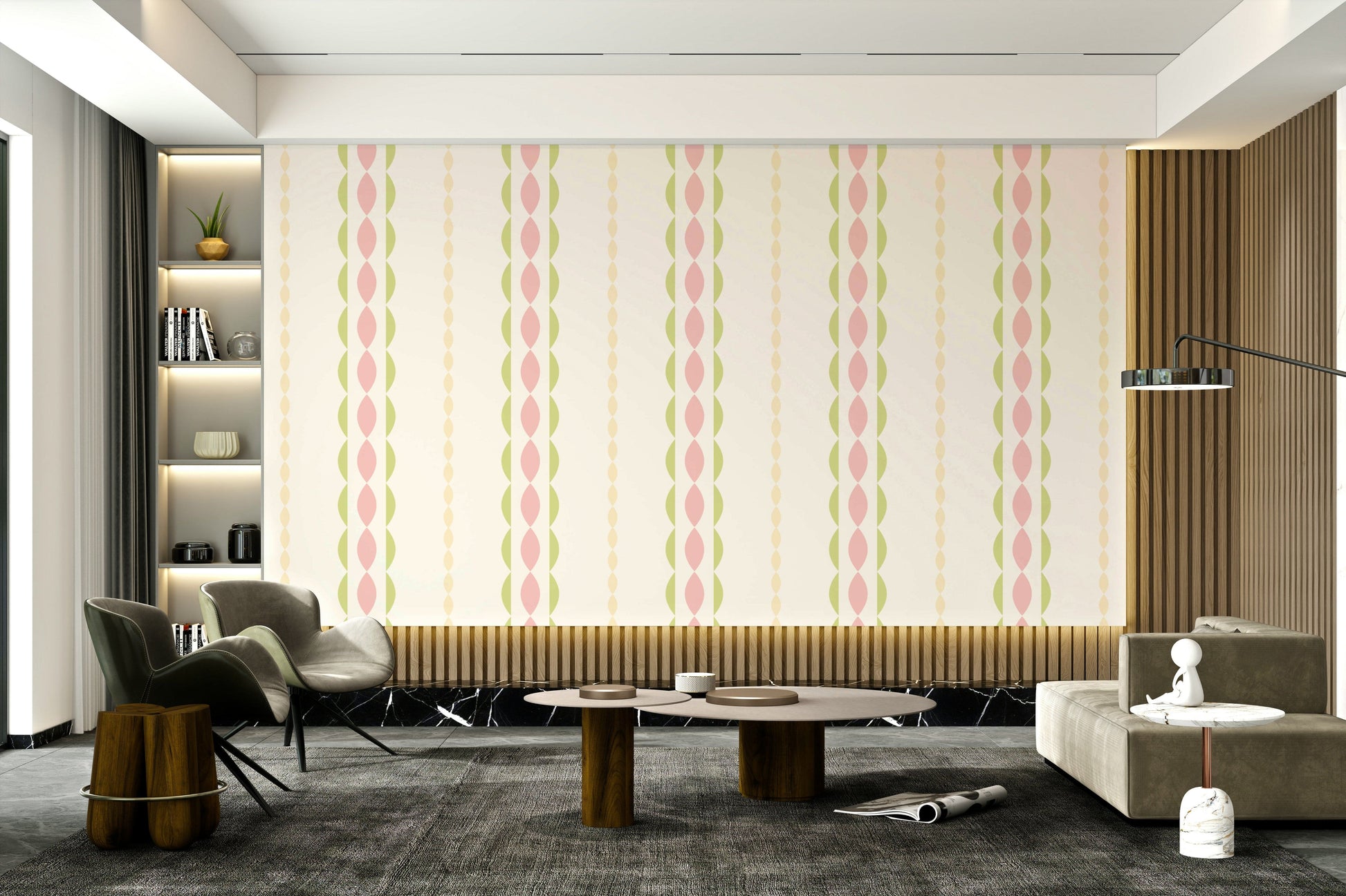 The style is a soft-focus illustration or a painterly design.



