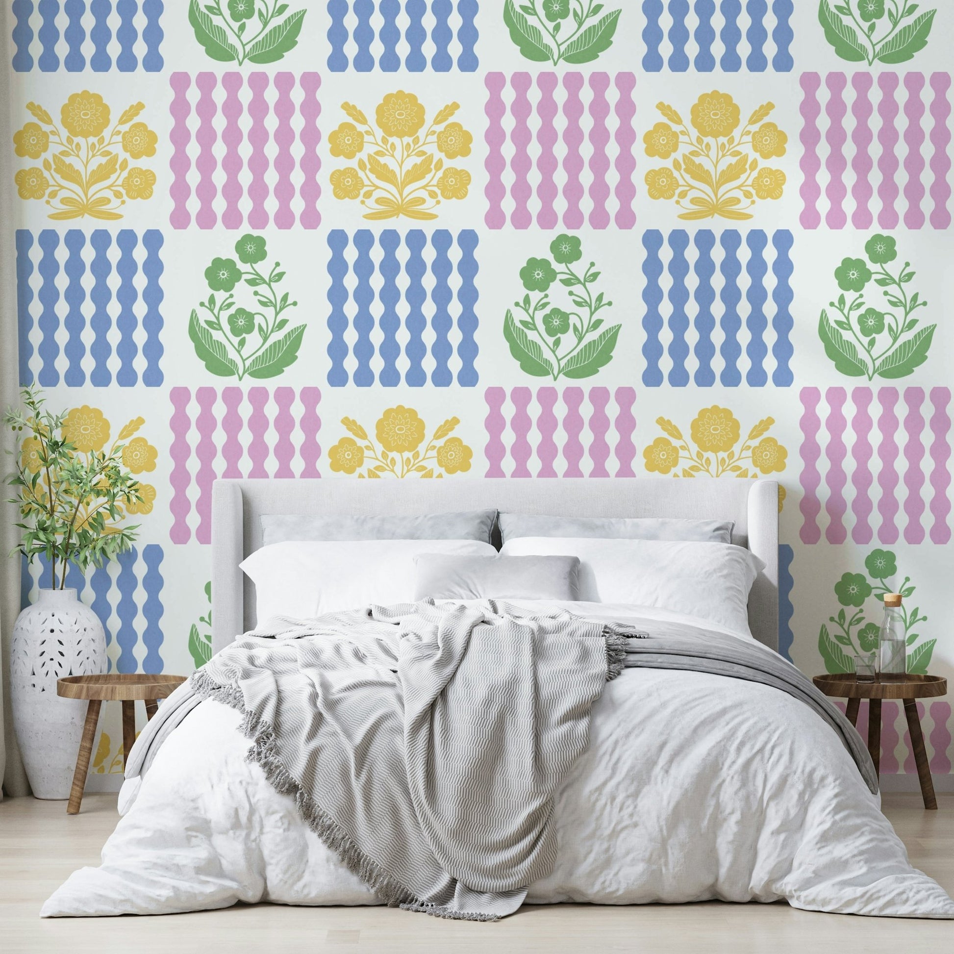 Pastel Pop Florals Wallpaper⁠