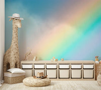 A contemplative colorful arch wallpaper mural for a feature wall.

