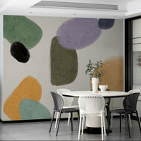 Abstract mural with soft shapes

