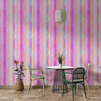 A graceful bold stripe wall mural in cheerful tones.

