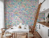 A beautiful modern art wall mural of delicate lines.