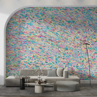 A graceful subtle pattern wall mural in soft, pastel tones.