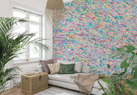 A serene fluid pattern wall mural for contemplative decor.