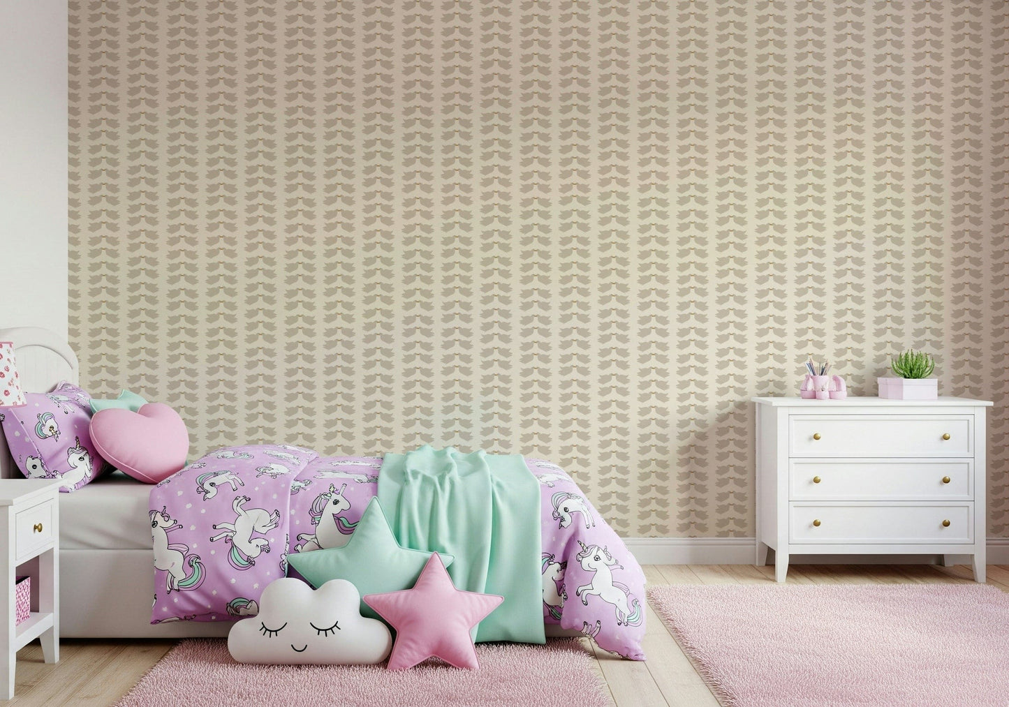 Peaceful Dove Duets charming romantic pattern background.