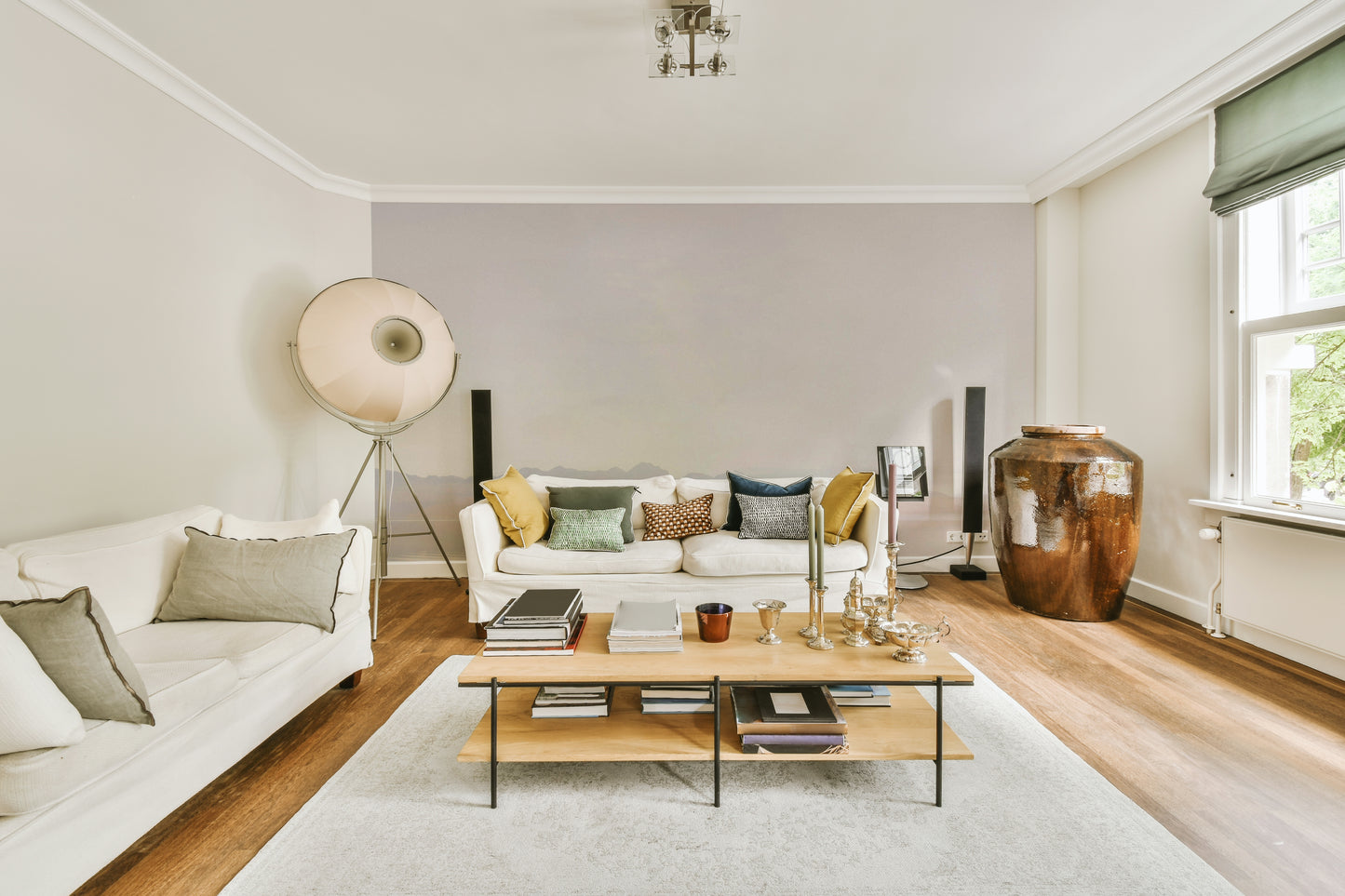 Peaceful Lake View imagery used for a hallway focal point in a modern family home.