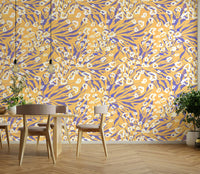 An artistic exotic pattern mural for home decor.

