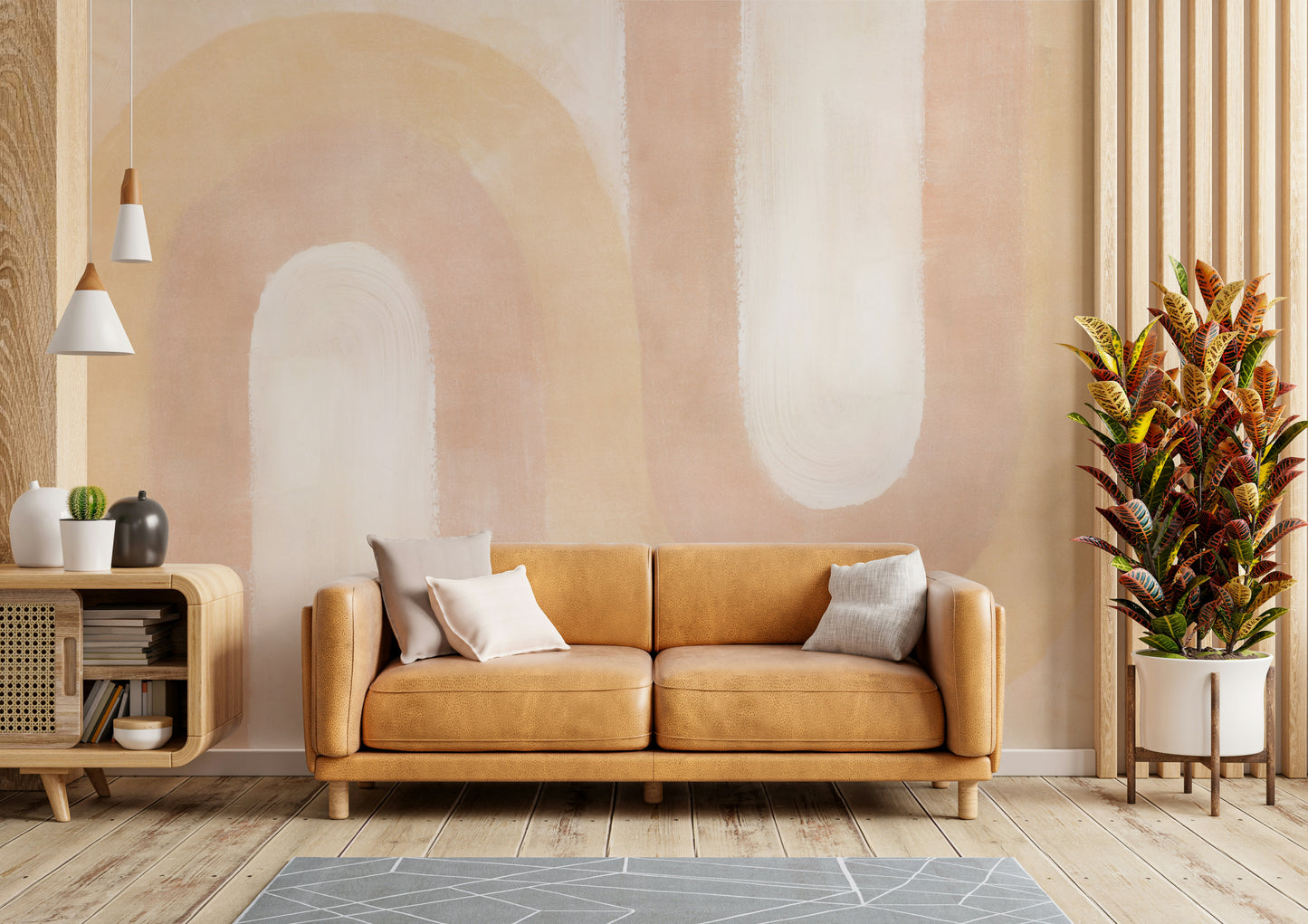 Warm-toned abstract wave wallpaper

