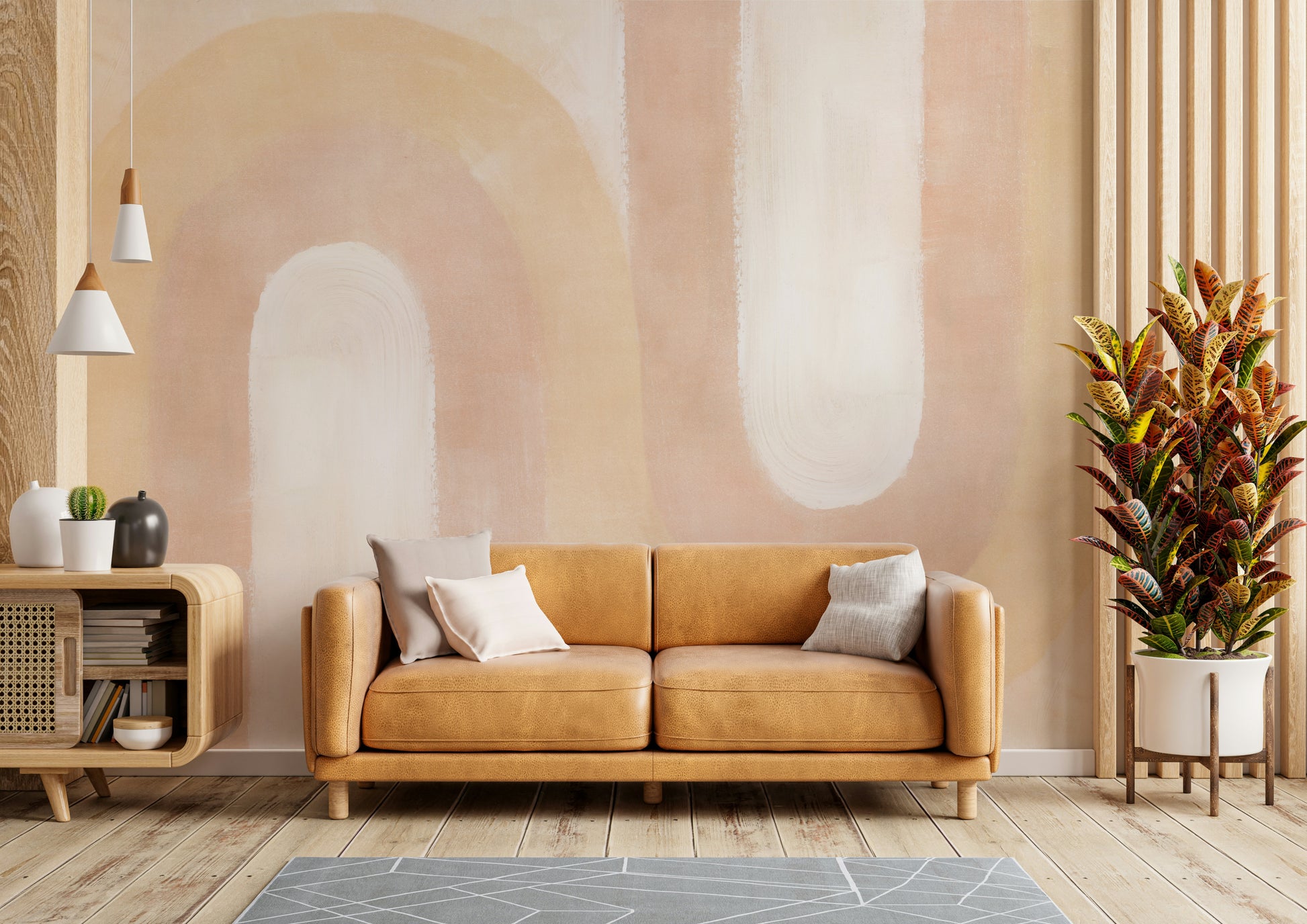 Warm-toned abstract wave wallpaper

