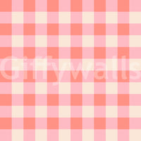 Peach-themed check wallpaper with soft style

