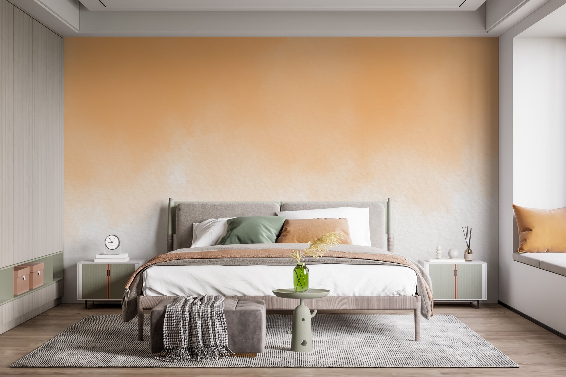 Peach Watercolor Wash Wall Mural - Giffywalls