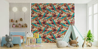 Decorative gold peacock wall mural

