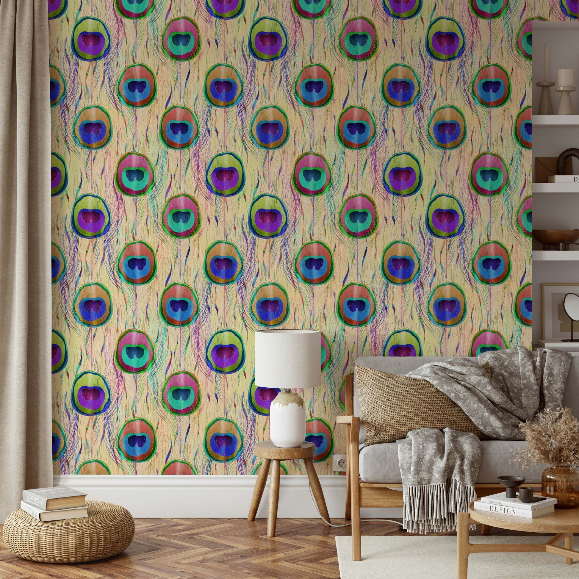 Bohemian-style wallpaper featuring an eye-catching design.

