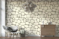Pebble pattern wallpaper in soft beige