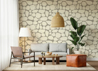 Calm neutral wallpaper with pebble forms