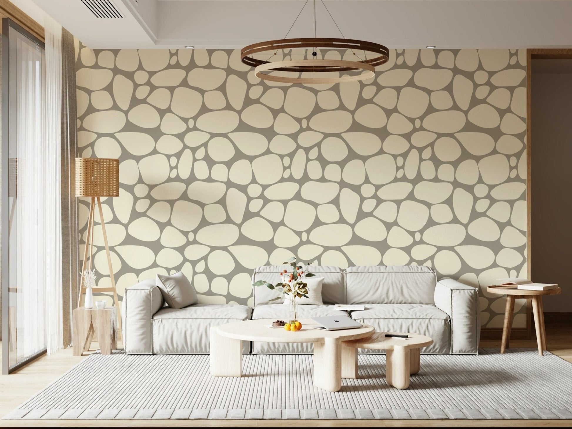 Subtle stone pattern wallpaper in grey