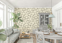 Natural stone look wallpaper in cream