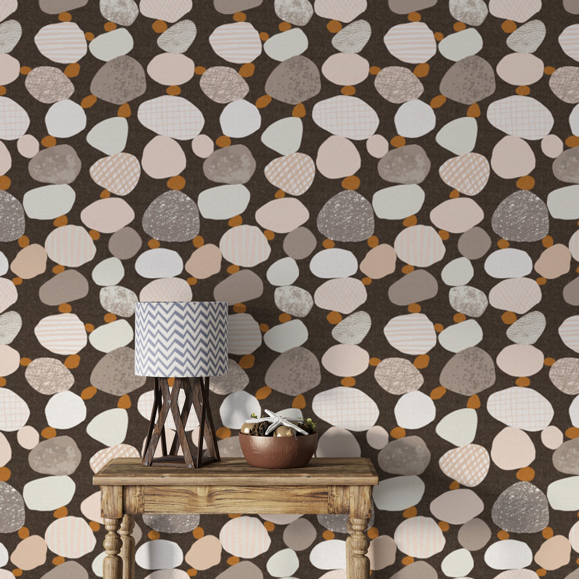 Pebbled wallpaper with chic elegance for decor