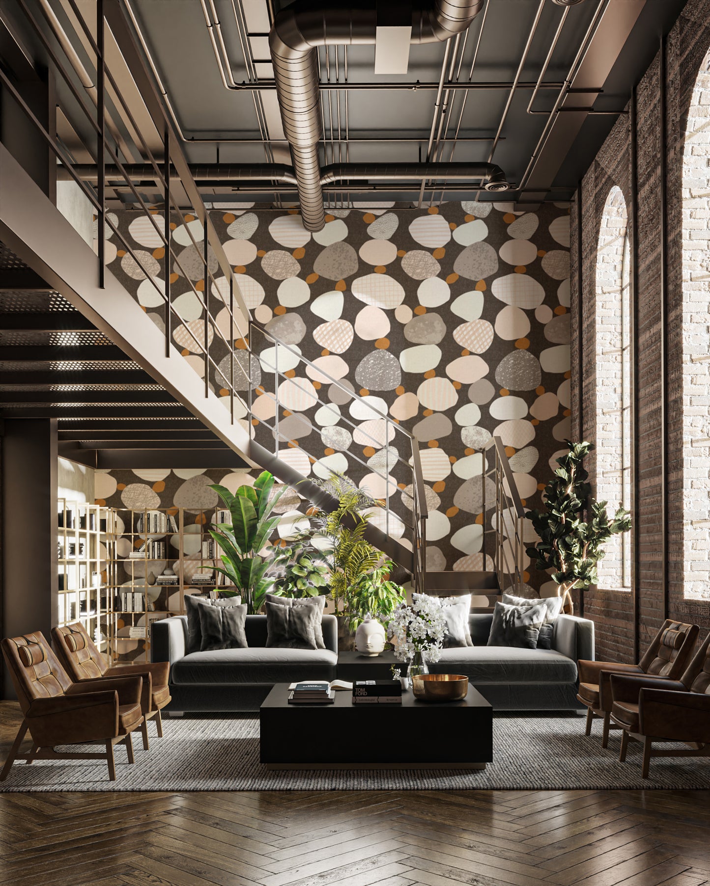 Chic Pebbled Elegance peel and stick wallpaper