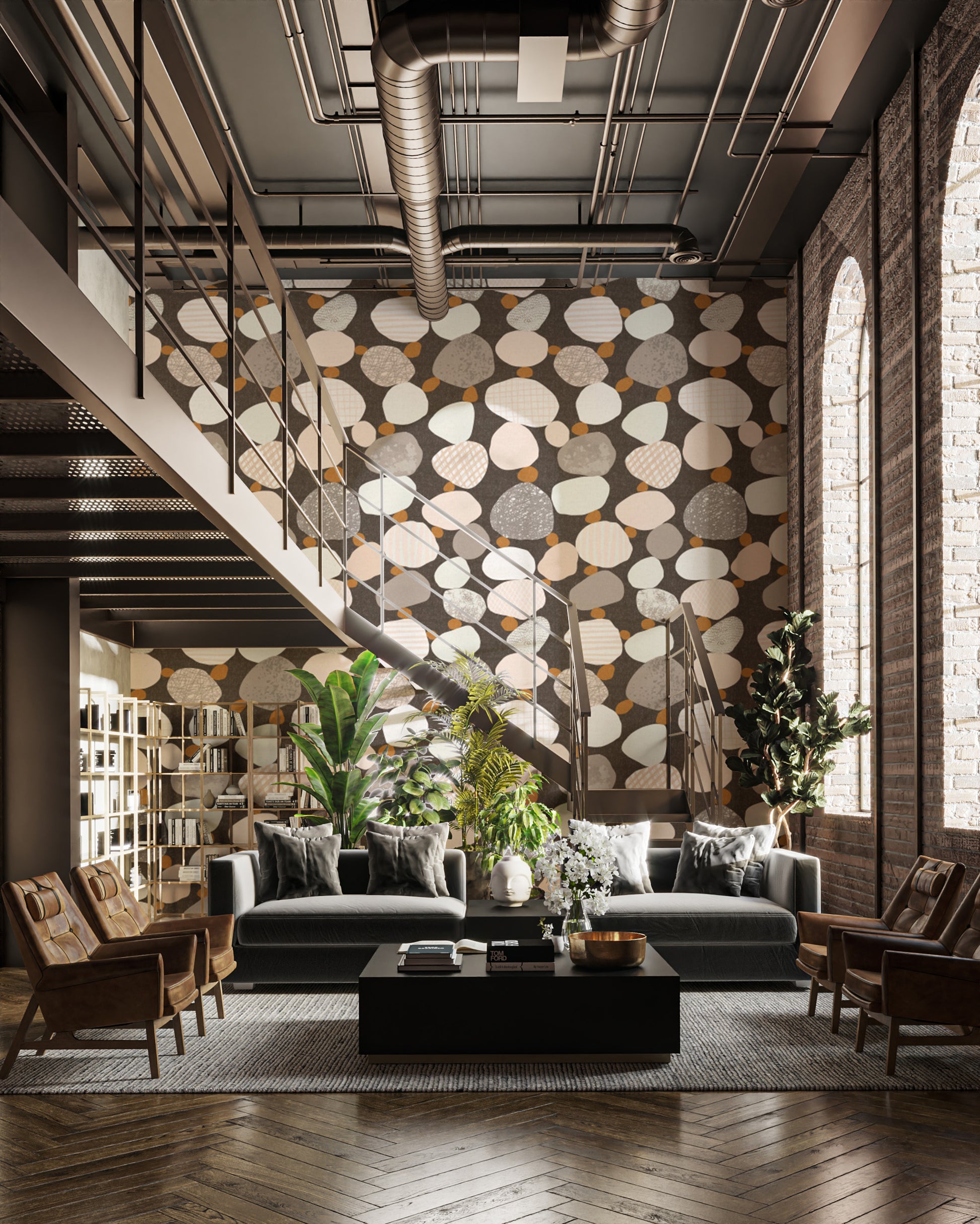 Chic Pebbled Elegance peel and stick wallpaper