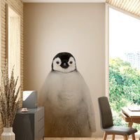 Cute penguins on a large wall mural for fun rooms

