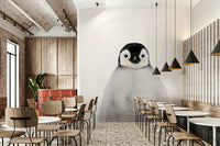 Winter-themed penguin wall mural for bedrooms

