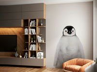 Adorable penguin design on a large wall mural

