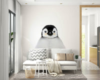 Penguin-themed wall mural for kids' rooms

