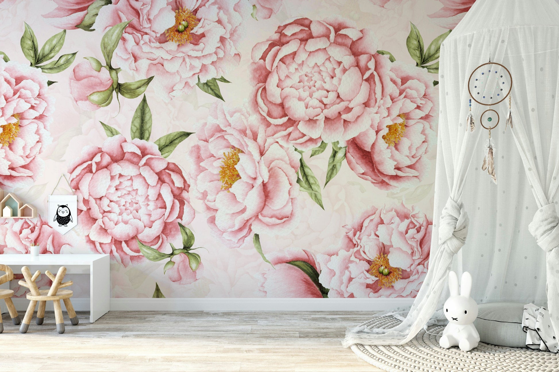 A high-quality print of a tranquil garden.

