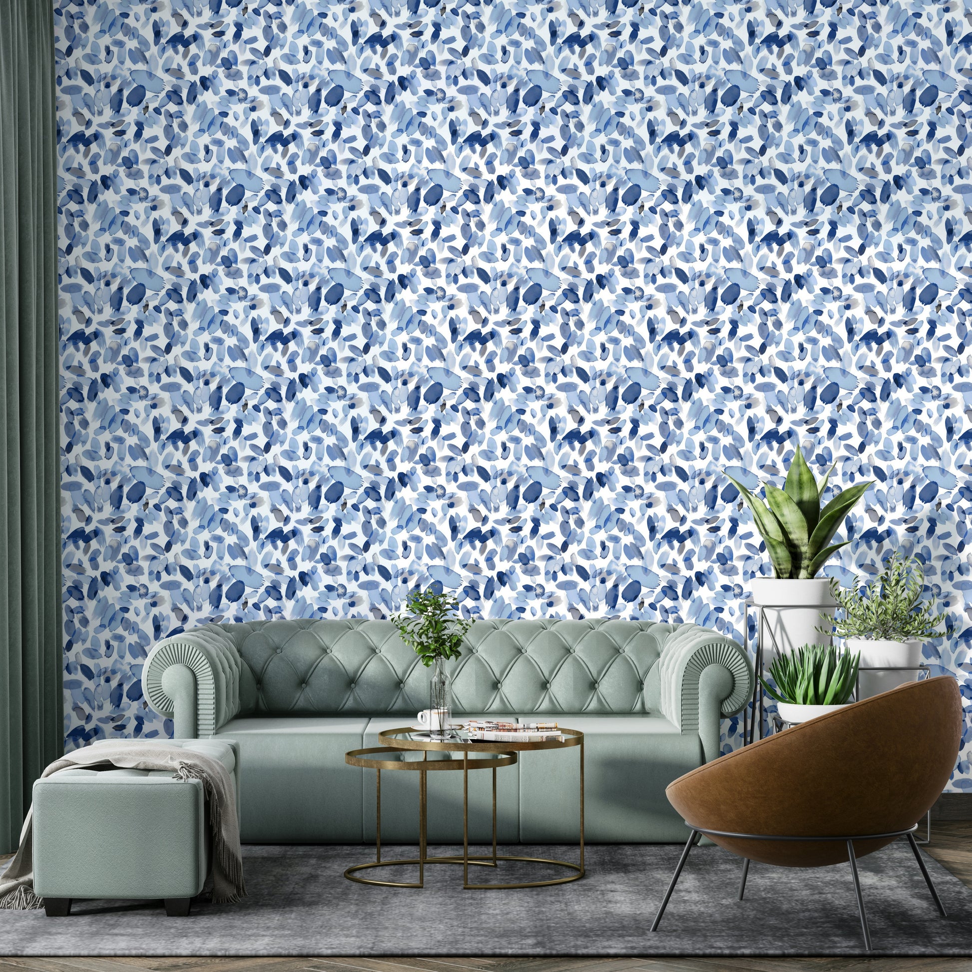 Watercolor wallpaper with soft petal stain effect

