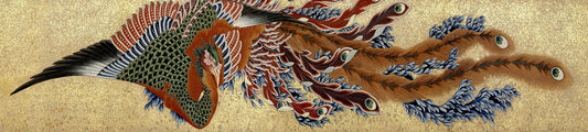 Panoramic Painted Peacock Wallpaper For Walls