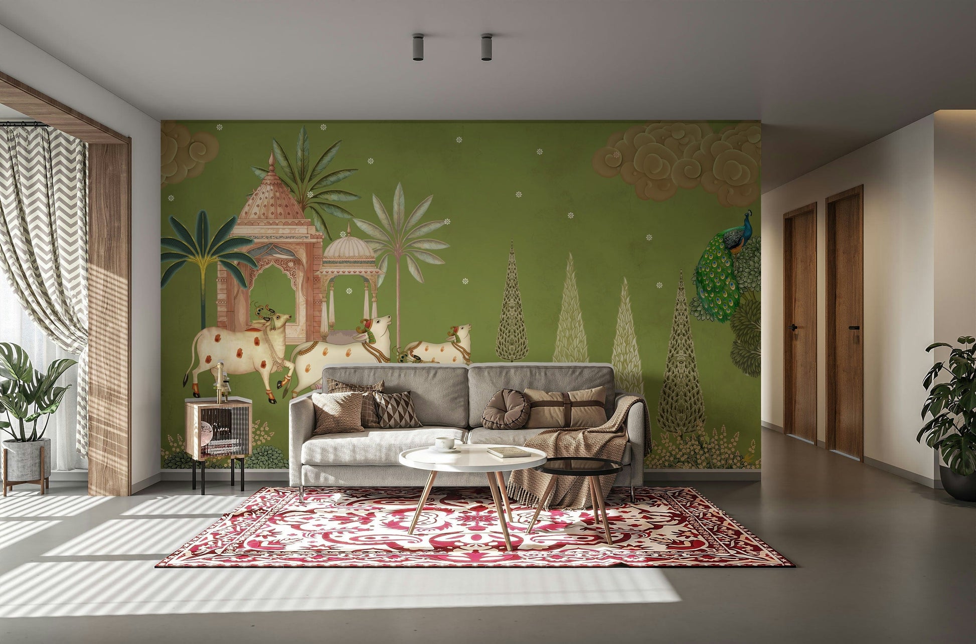 Pichwai Darshan Wall Mural elegant design



