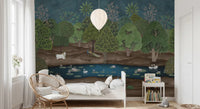 Nature-inspired Pichwai Forest Divine Grace Wall Mural scene