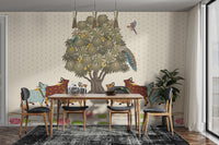 Pichwai Sacred Cows Mango Tree Mural home decor