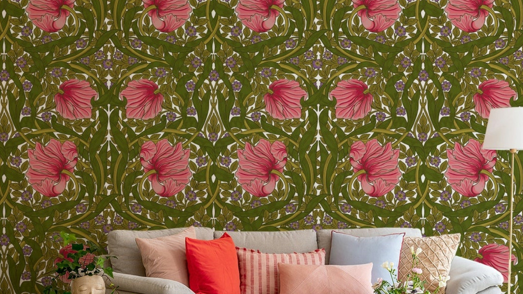 Timeless pimpernel wallpaper in earthy tones


