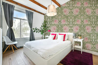 Earthy-toned floral wallpaper for traditional interiors

