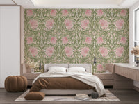 Soft floral mural with earthy tones for cozy spaces

