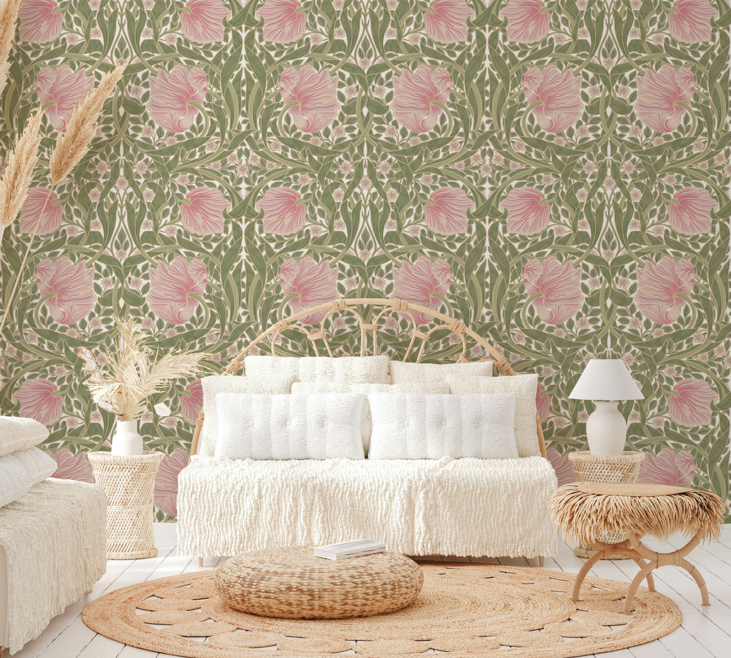 Elegant floral wallpaper featuring pimpernel flowers

