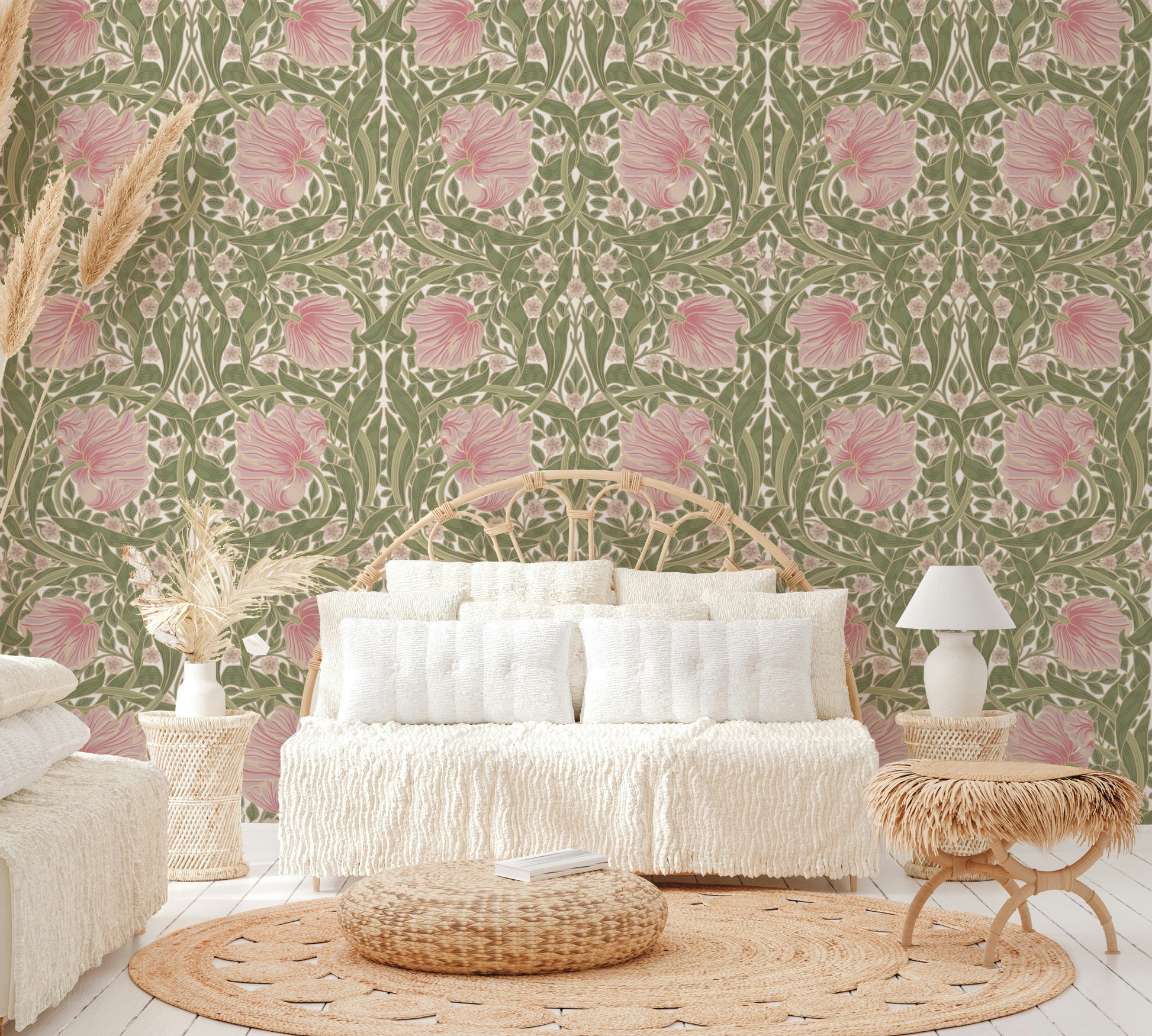 Elegant floral wallpaper featuring pimpernel flowers

