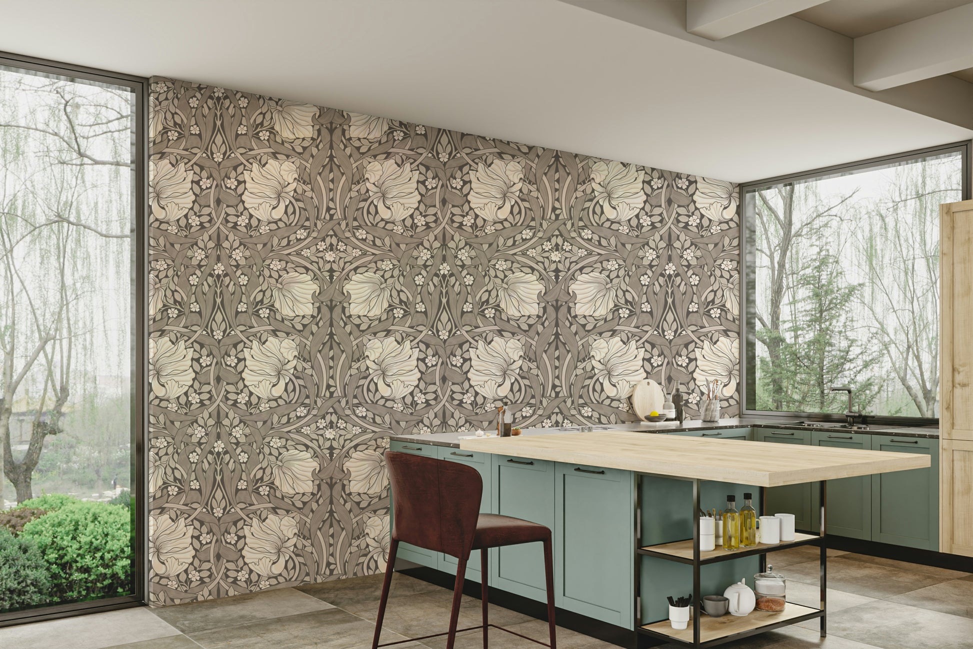 Timeless pimpernel pattern in warm, natural colors


