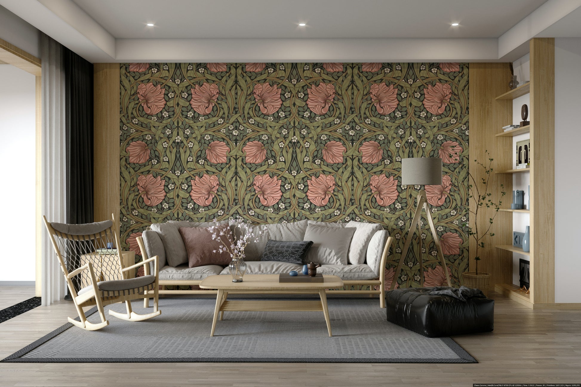 Classic William Morris wallpaper for walls


