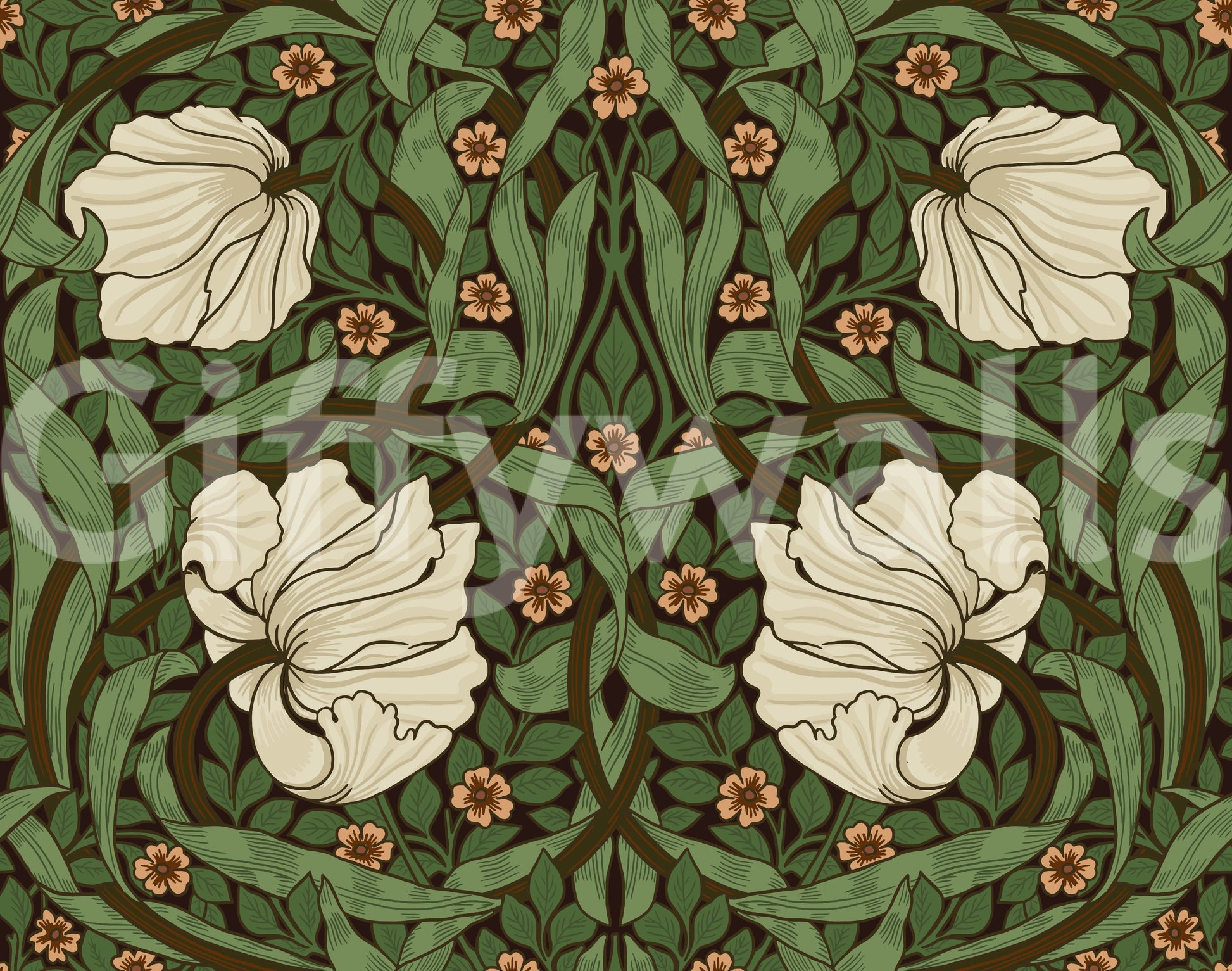 Pimpernel wallpaper with natural motifs

