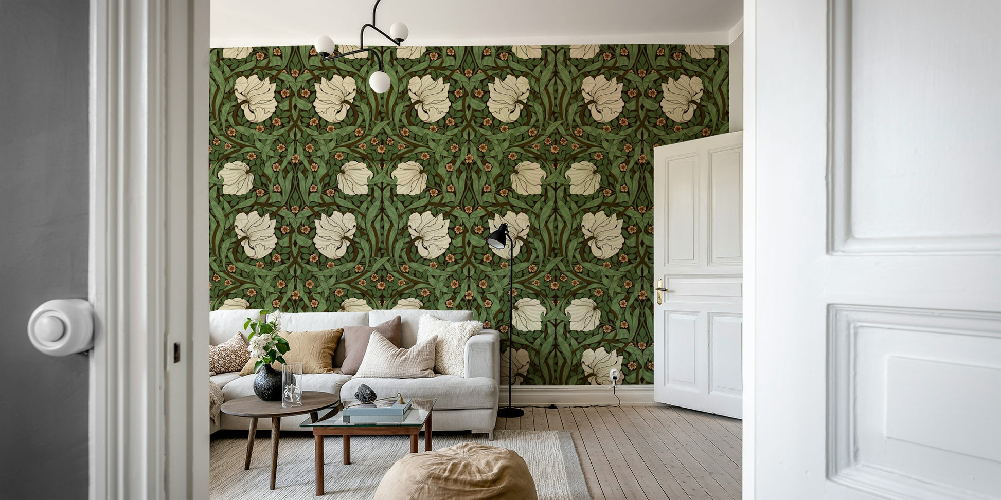 Elegant vintage wallpaper for living rooms

