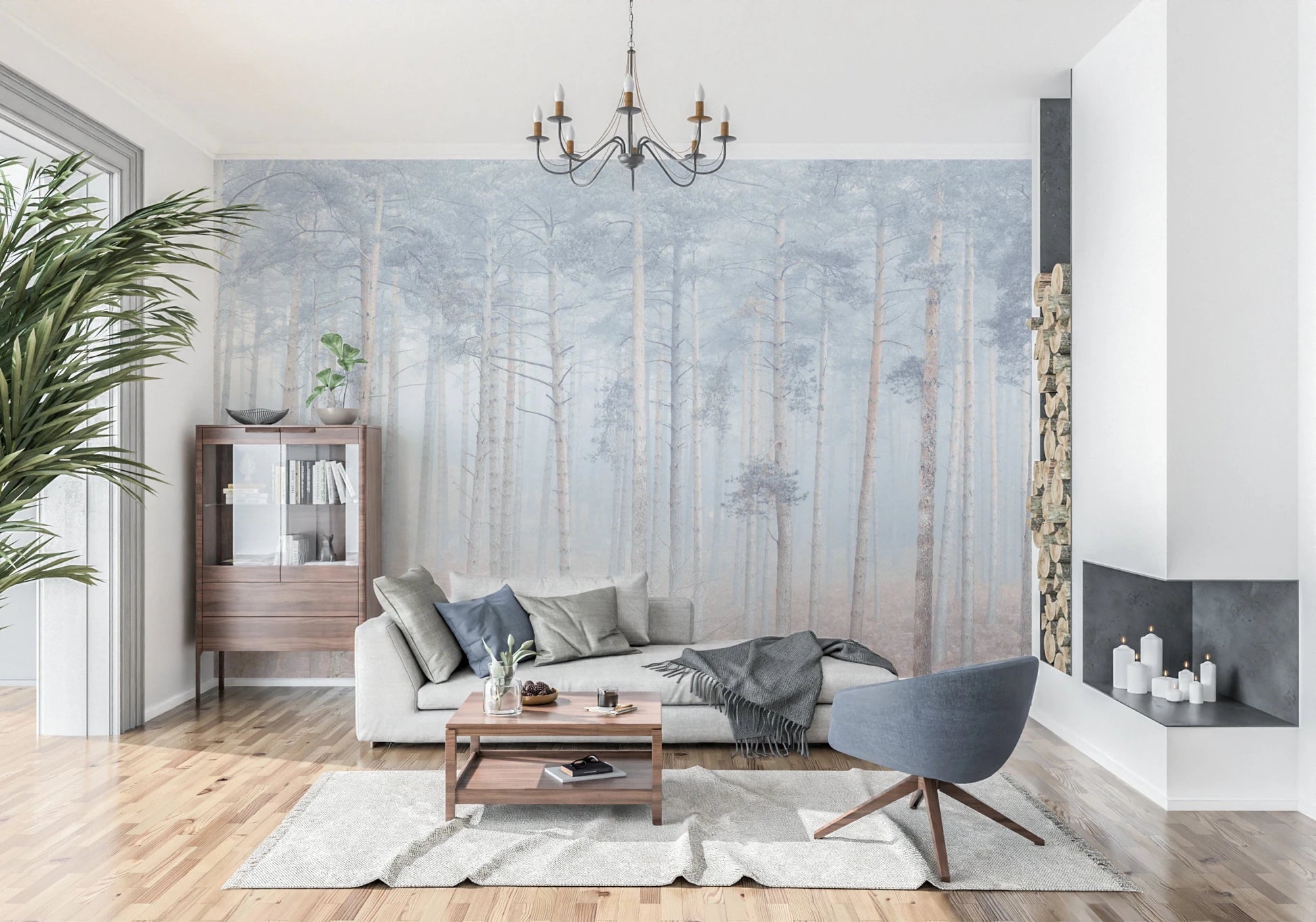 Pine Forest Serenity Wall Mural