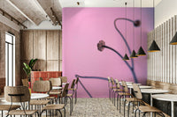 The wallpaper is used to create a feature wall in a dining room.

